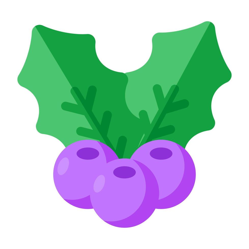 Conceptual flat design icon of holly berries vector
