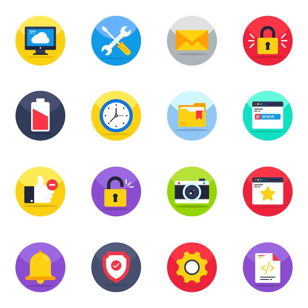 Pack of User Experience Flat Icons vector