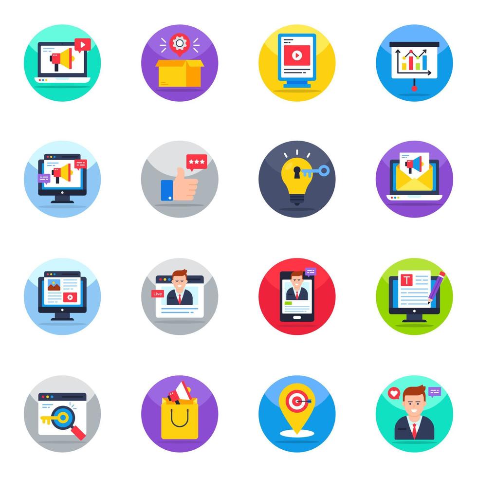 Pack of Publicity Flat Icons vector