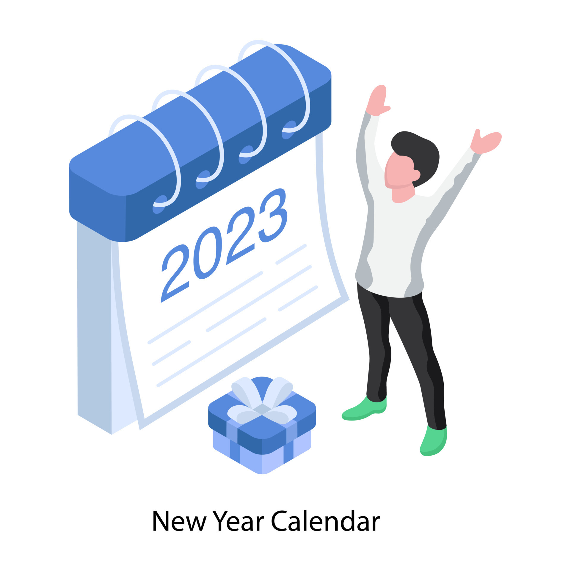 New Year Calendar 13922606 Vector Art at Vecteezy