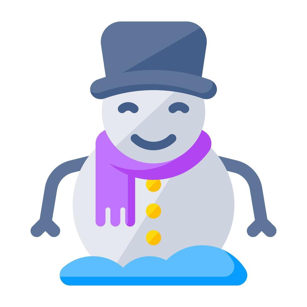 A colored design icon of snowman vector