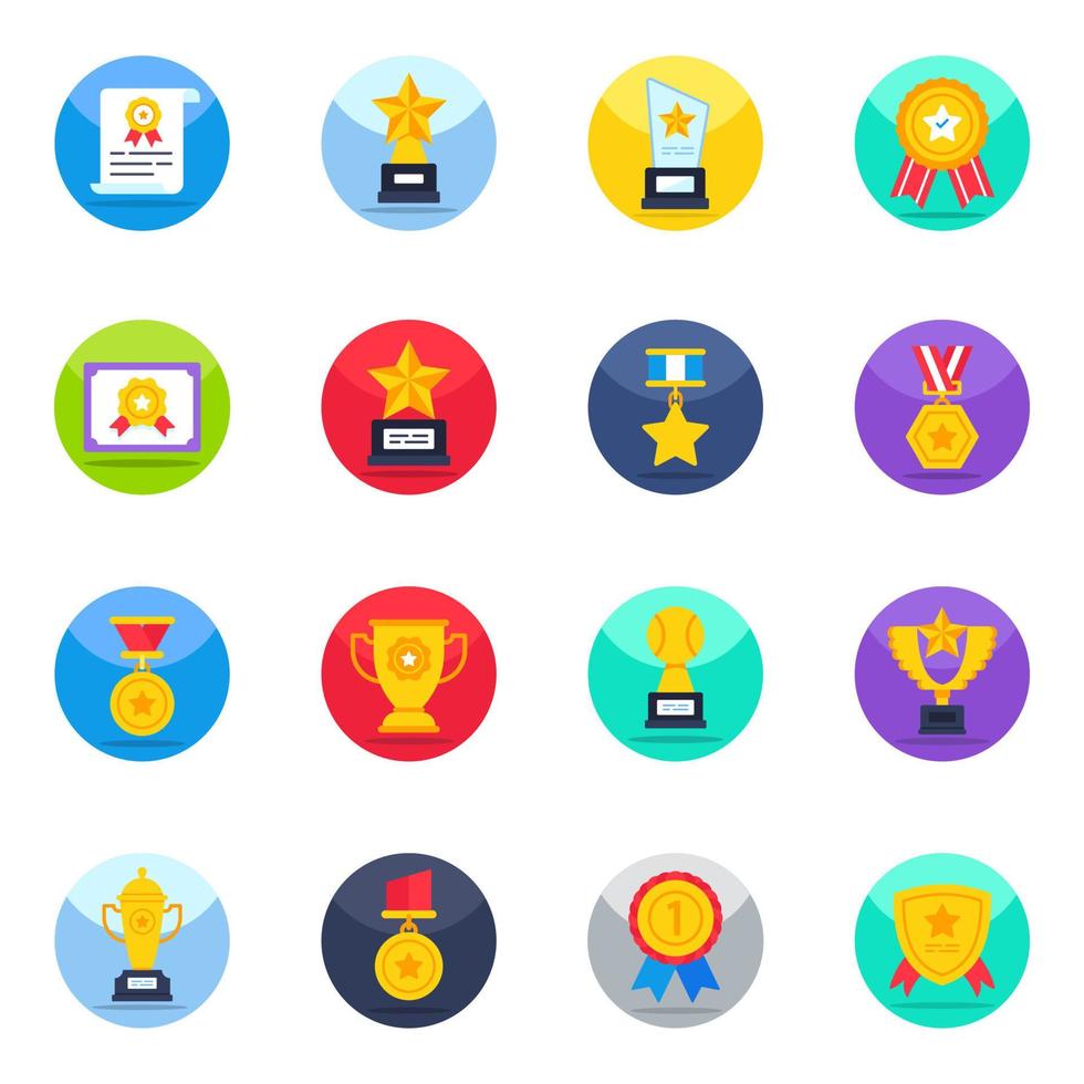 Pack of Badges Flat Icons vector