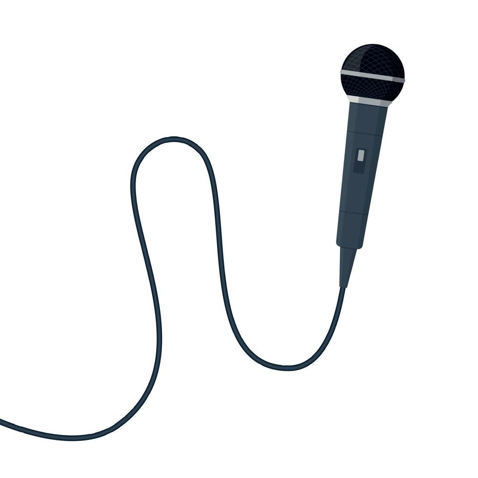 Microphone vector. News illustration. News on television and radio. Interview.Microphone for karaoke vector