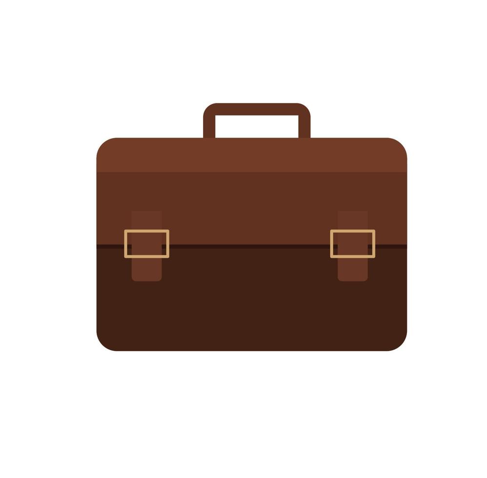 Briefcase business vector illustration in flat style. Briefcase with lock icon isolated on colored background.