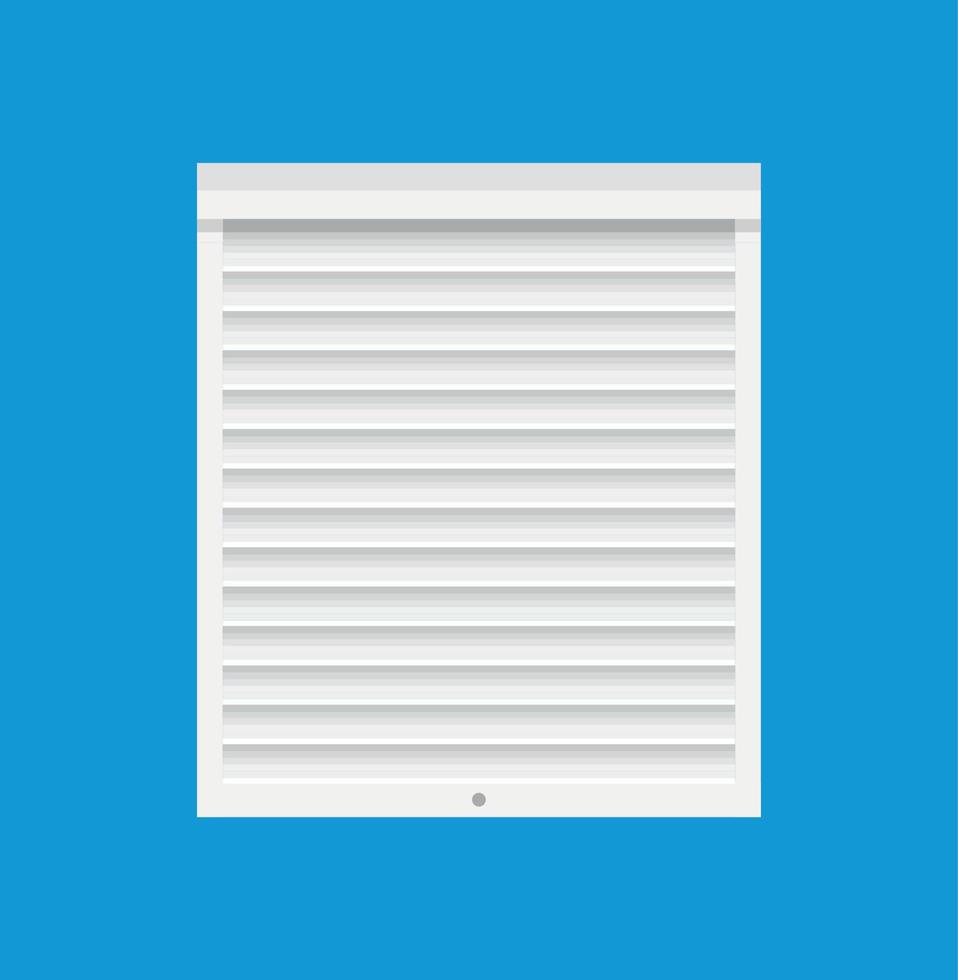 Window with rolling shutters vector flat design.