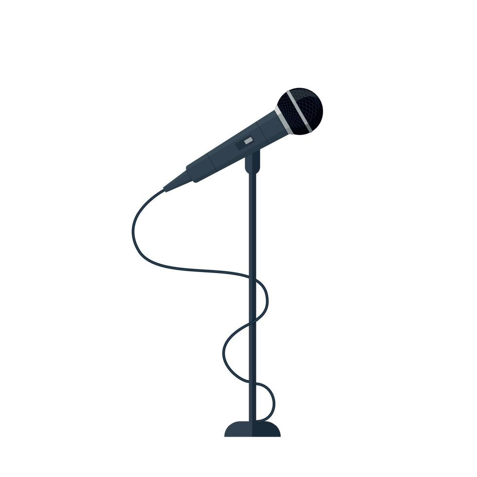 Microphone vector. News illustration. News on television and radio. Interview.Microphone for karaoke vector