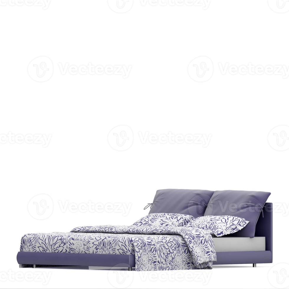 Isometric Bedroom 3D render png