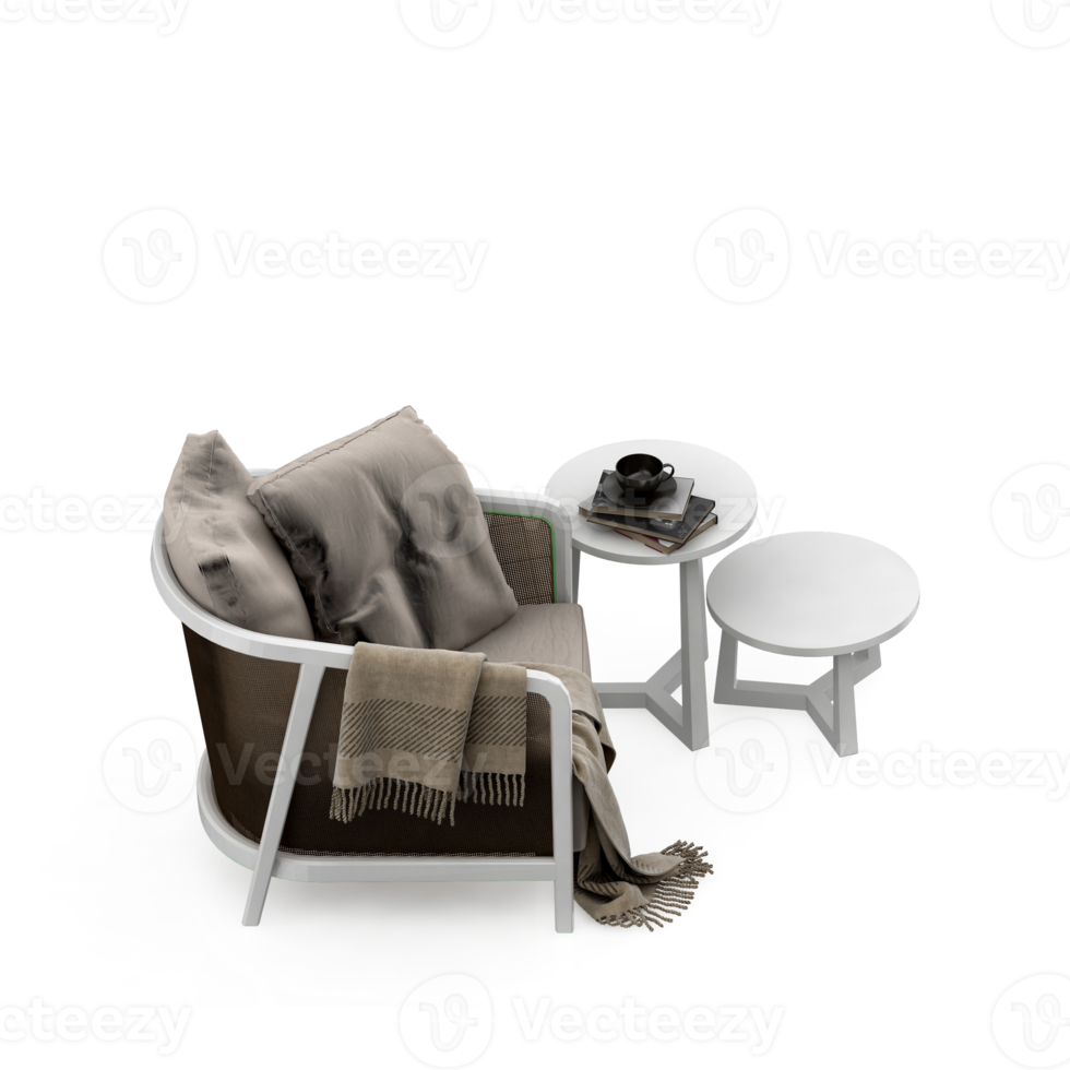Isometric Armchair Isolated 3D render png