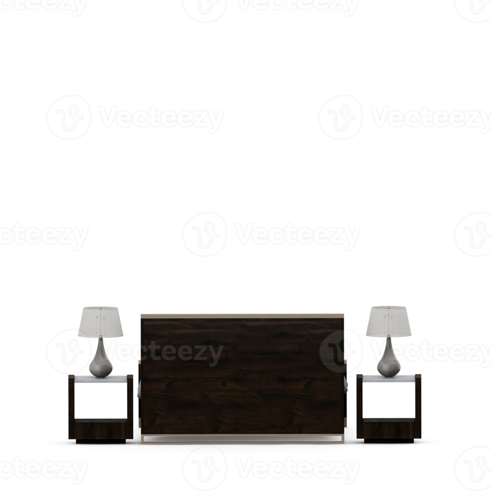 Isometric Bedroom 3D render png
