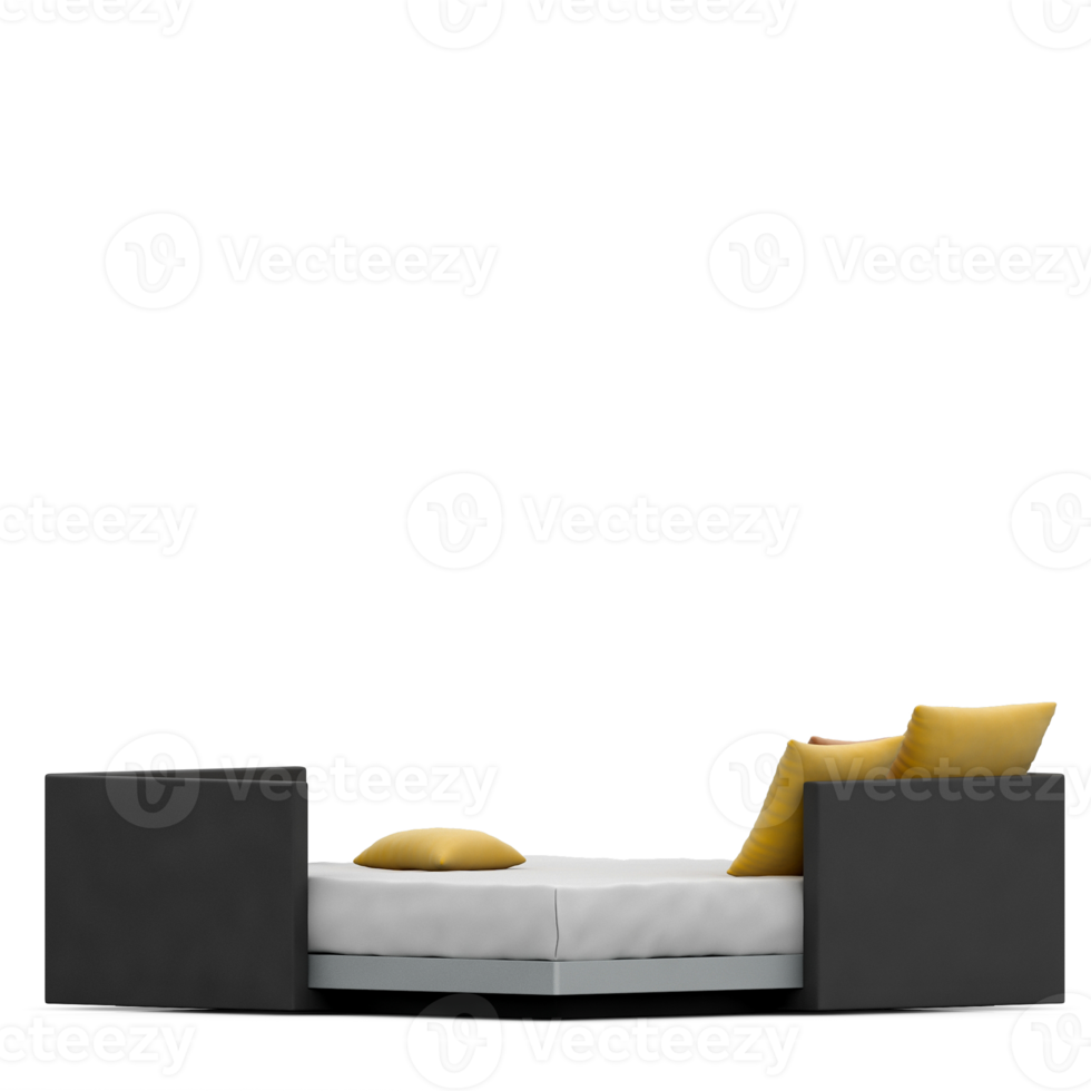 Isometric Bedroom 3D render png