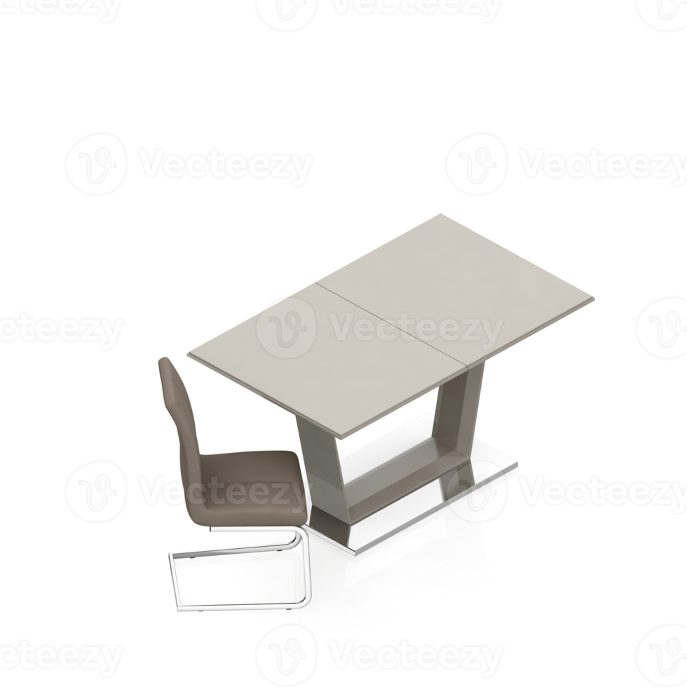 Isometric Table Set 3D render png