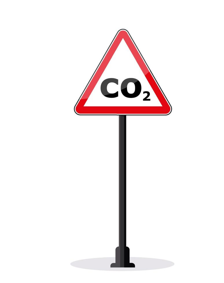 CO2 warning traffic sign frame Vector illustration