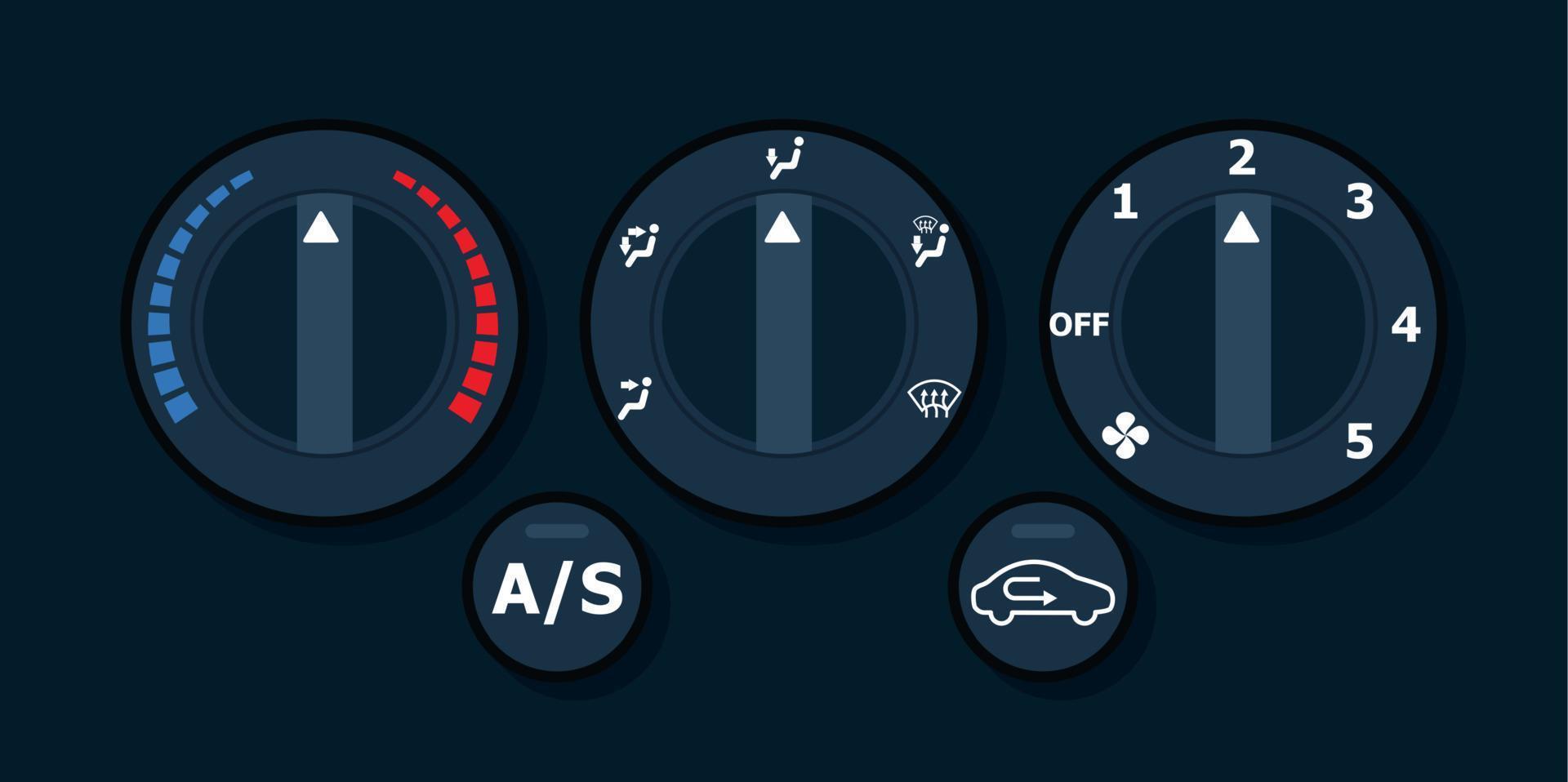 Car climate control with air condition button, vector design