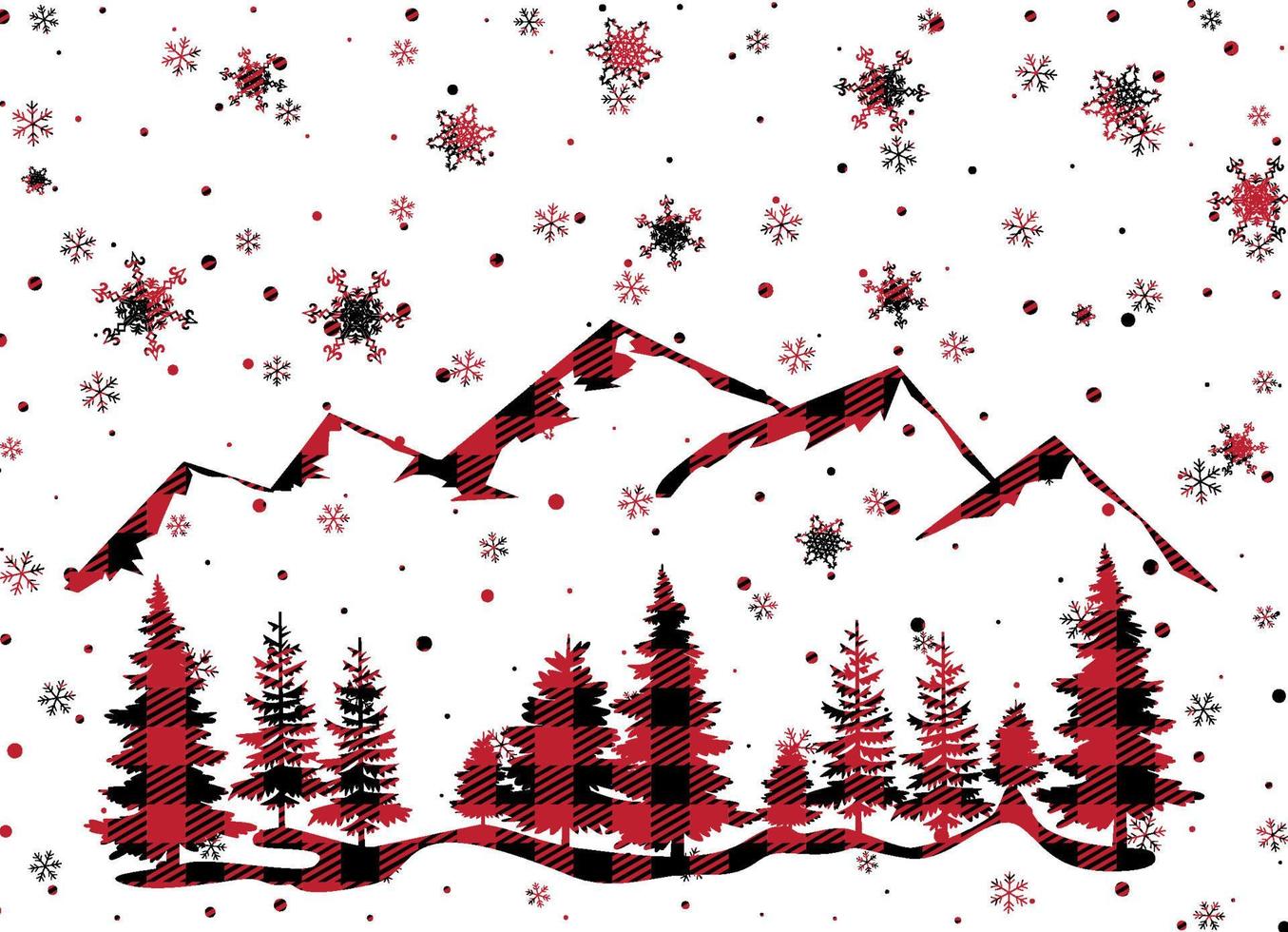 Christmas and New Year pattern at Buffalo Plaid. Festive background for design and print esp10 vector