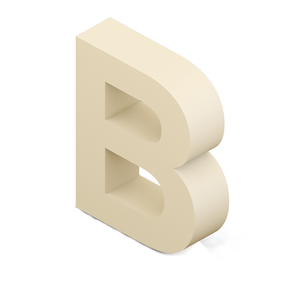 Isometric Alphabet 3D isolated render png