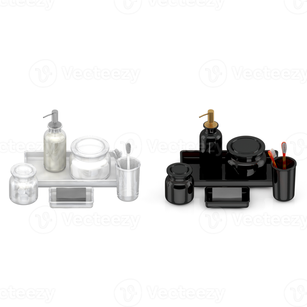 Isometric bathroom items 3D isolated render png