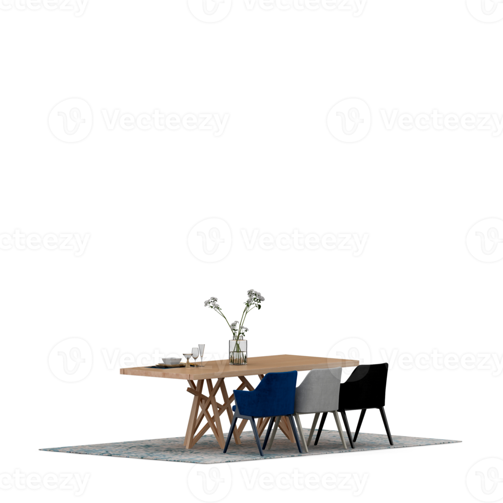 Isometric Table 3D render png