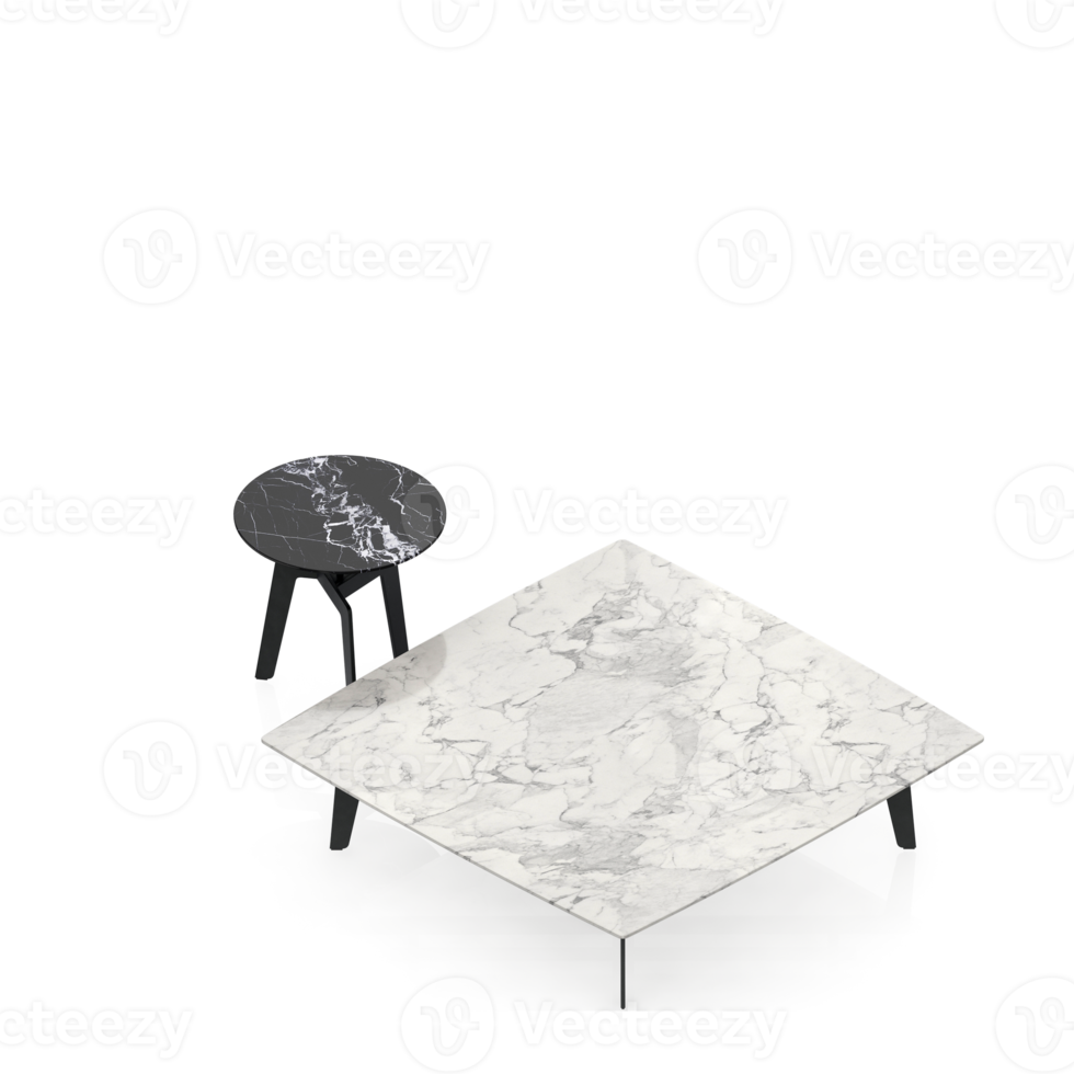 Isometric Table Set 3D render png