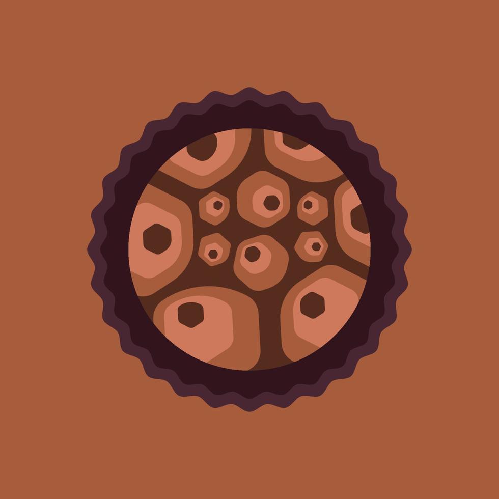 caramelo brigadeiro9. caramelo redondo brasileño con cobertura de chocolate y piezas dulces. ilustración vectorial de dibujos animados. vector