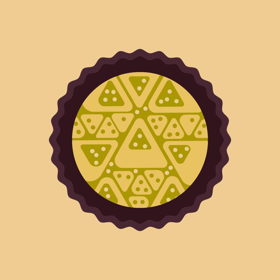 Brigadeiro candy6. Brazilian round candy with pistachio topping and triangular pieces. Cartoon vector illustration.