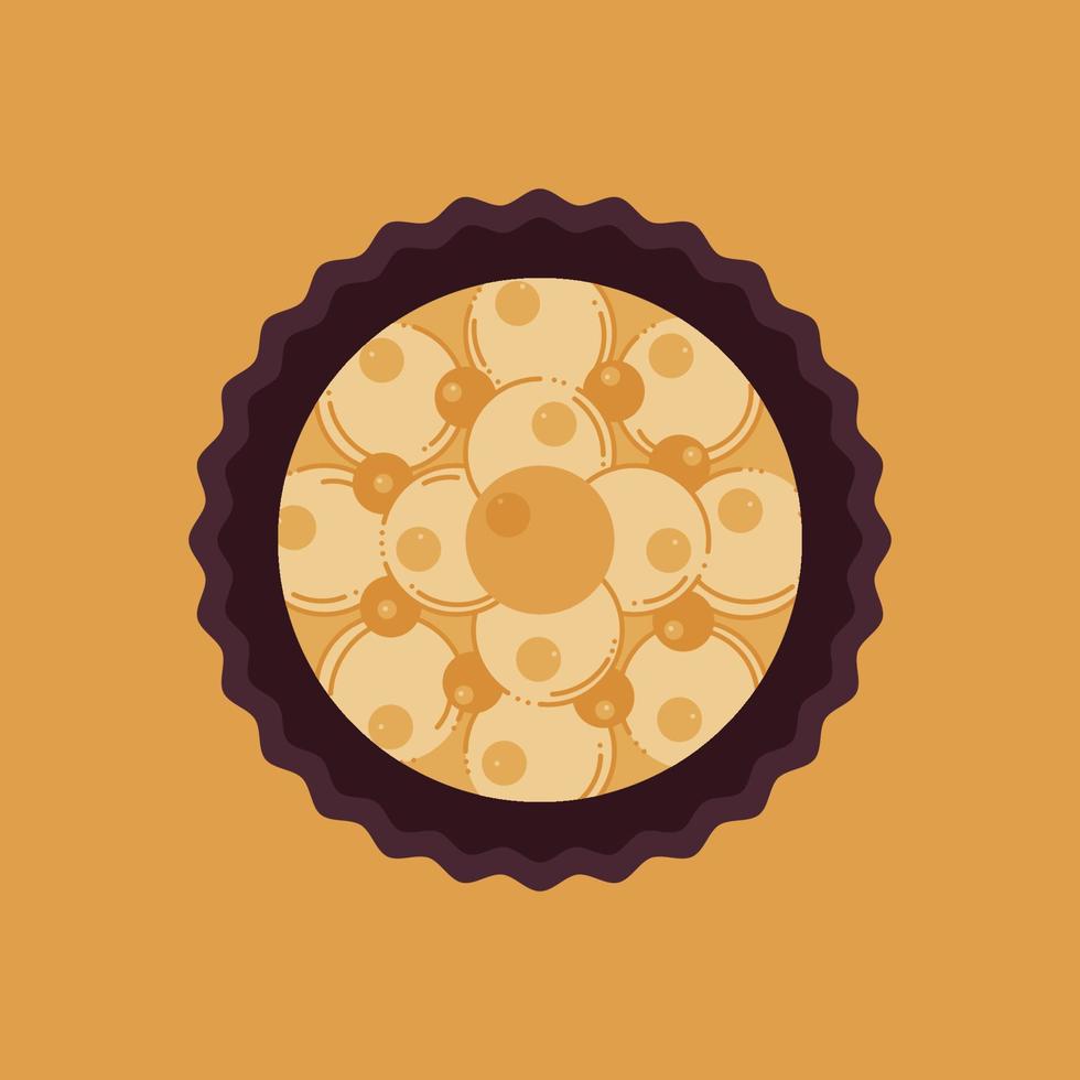 dulces brigadeiro1. caramelo redondo brasileño cubierto con bolas dulces de naranja. ilustración vectorial de dibujos animados. vector