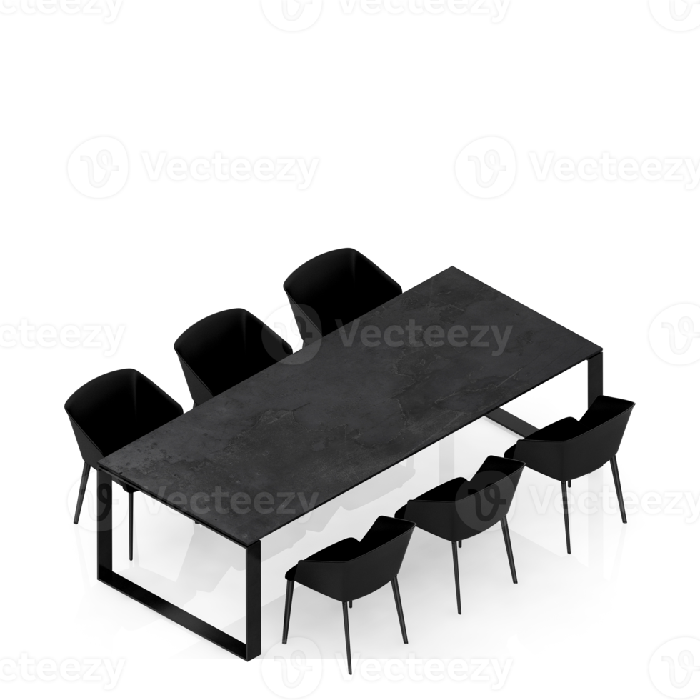 Isometric Table Set 3D render png
