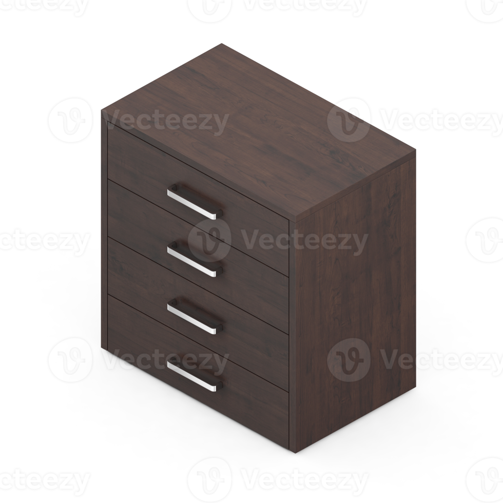 Isometric Bedroom 3D render png