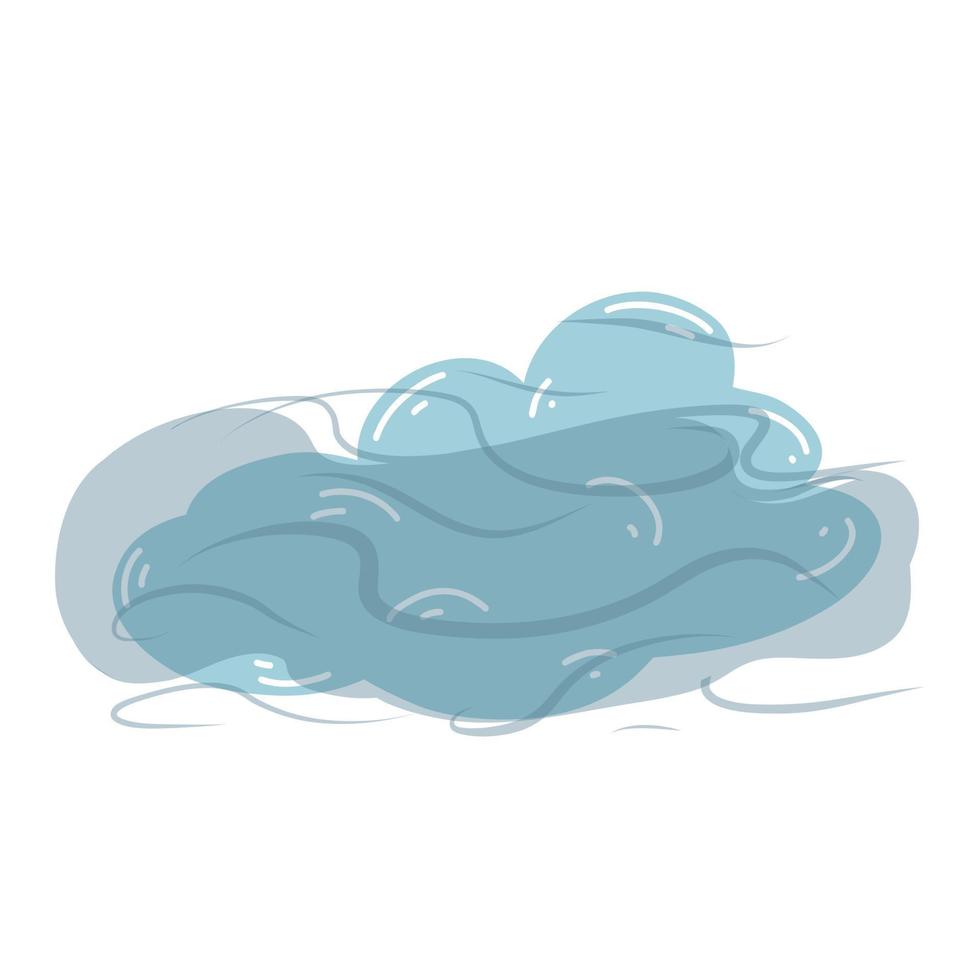 Cartoon hand drawn cloud and fog. Vector illustration of overcast weather, natural phenomena in childish style