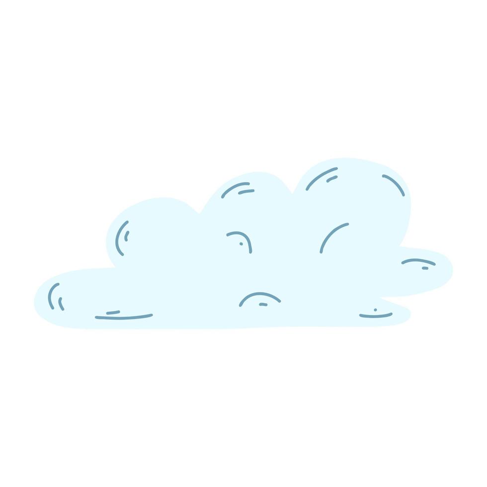 icono de nube dibujada a mano de dibujos animados. ilustración vectorial del pronóstico del tiempo, fenómenos naturales en estilo infantil vector