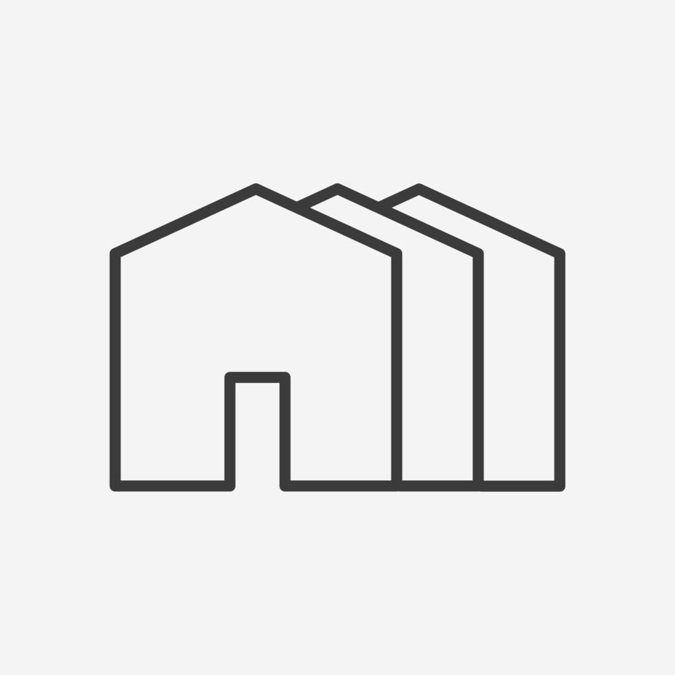 home, building, house icon vector on grey background