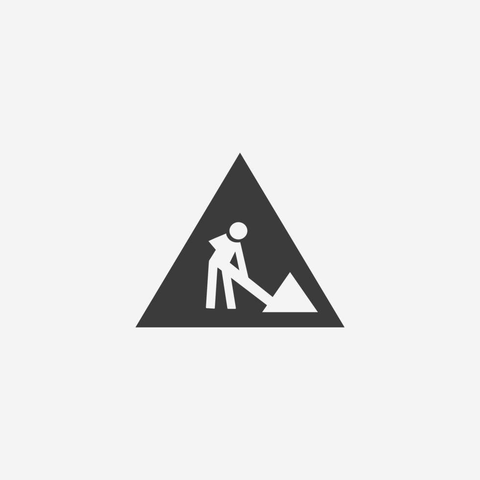 carretera, peligro, trabajo, advertencia, icono de construcción vector símbolo de signo aislado