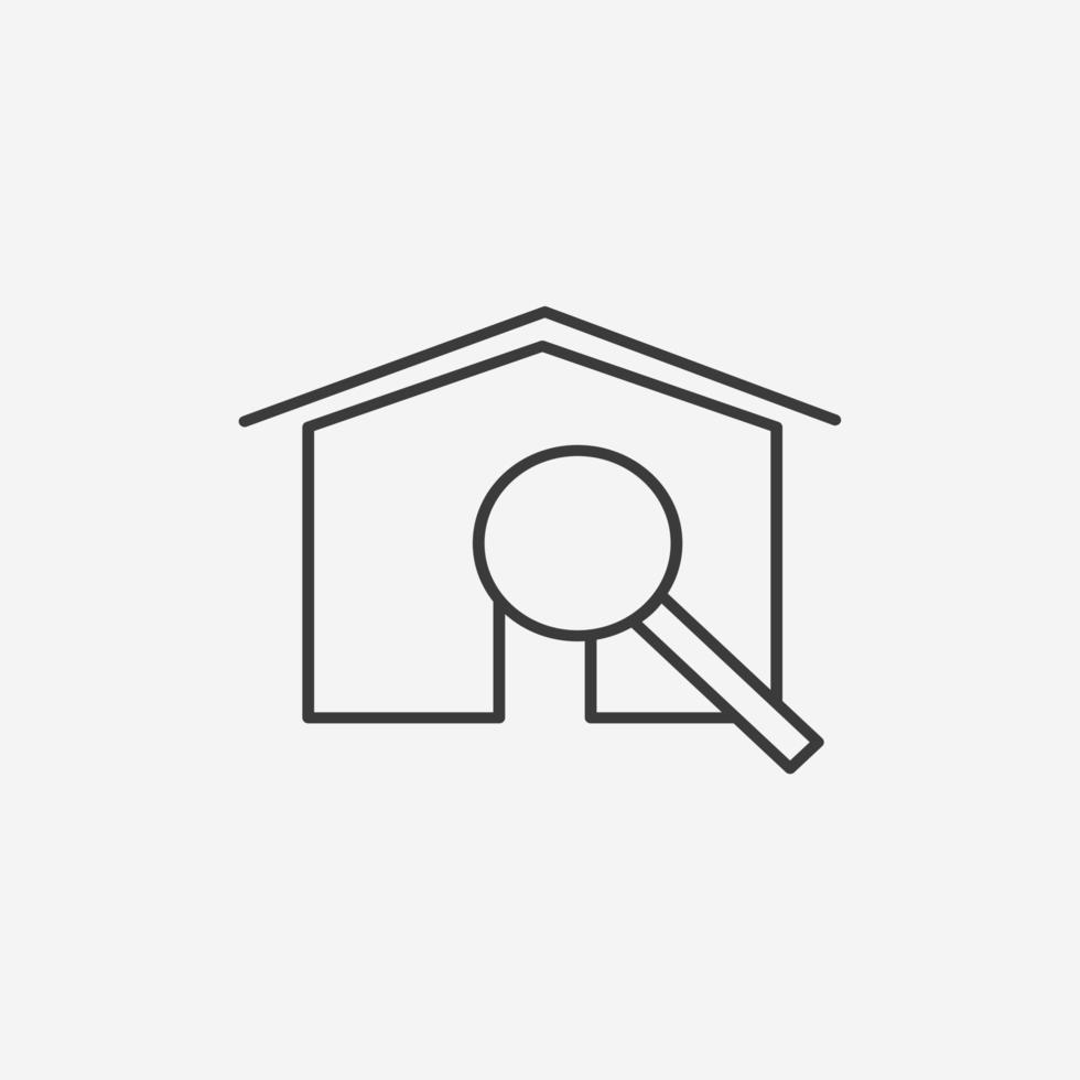 home, search, house, magnifier flat icon vector