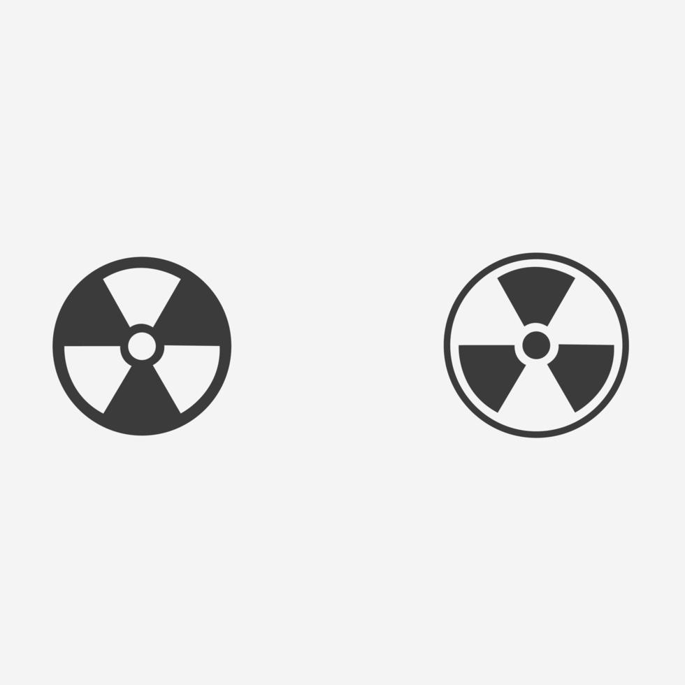 radioactive, radiation isolated vector icon symbol sign set