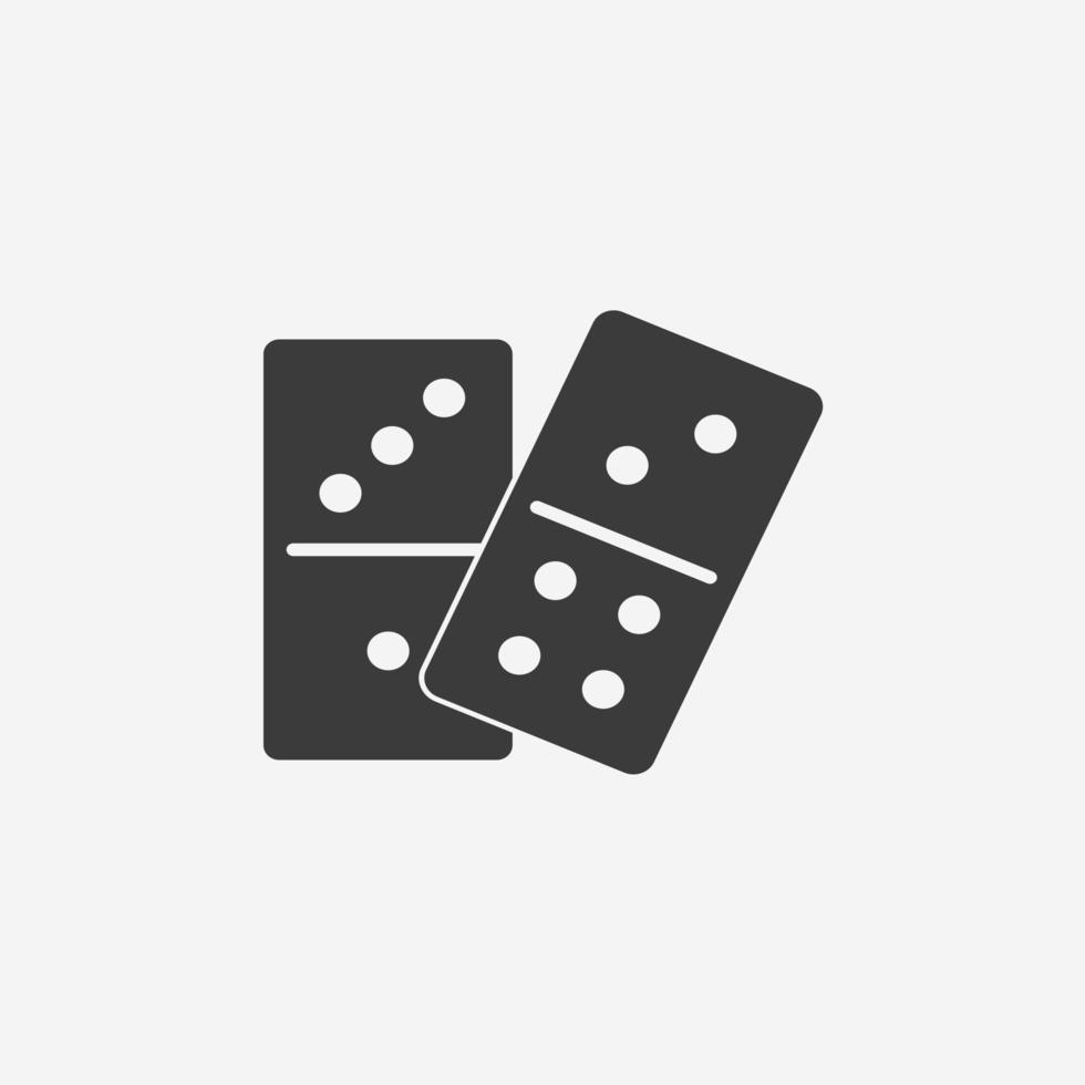 vector de icono de dominó aislado. casino, juego, dados, signo de símbolo de actividad