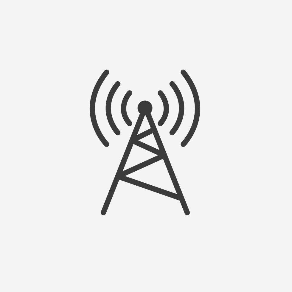 antenna, tower, signal, broadcast icon vector isolated