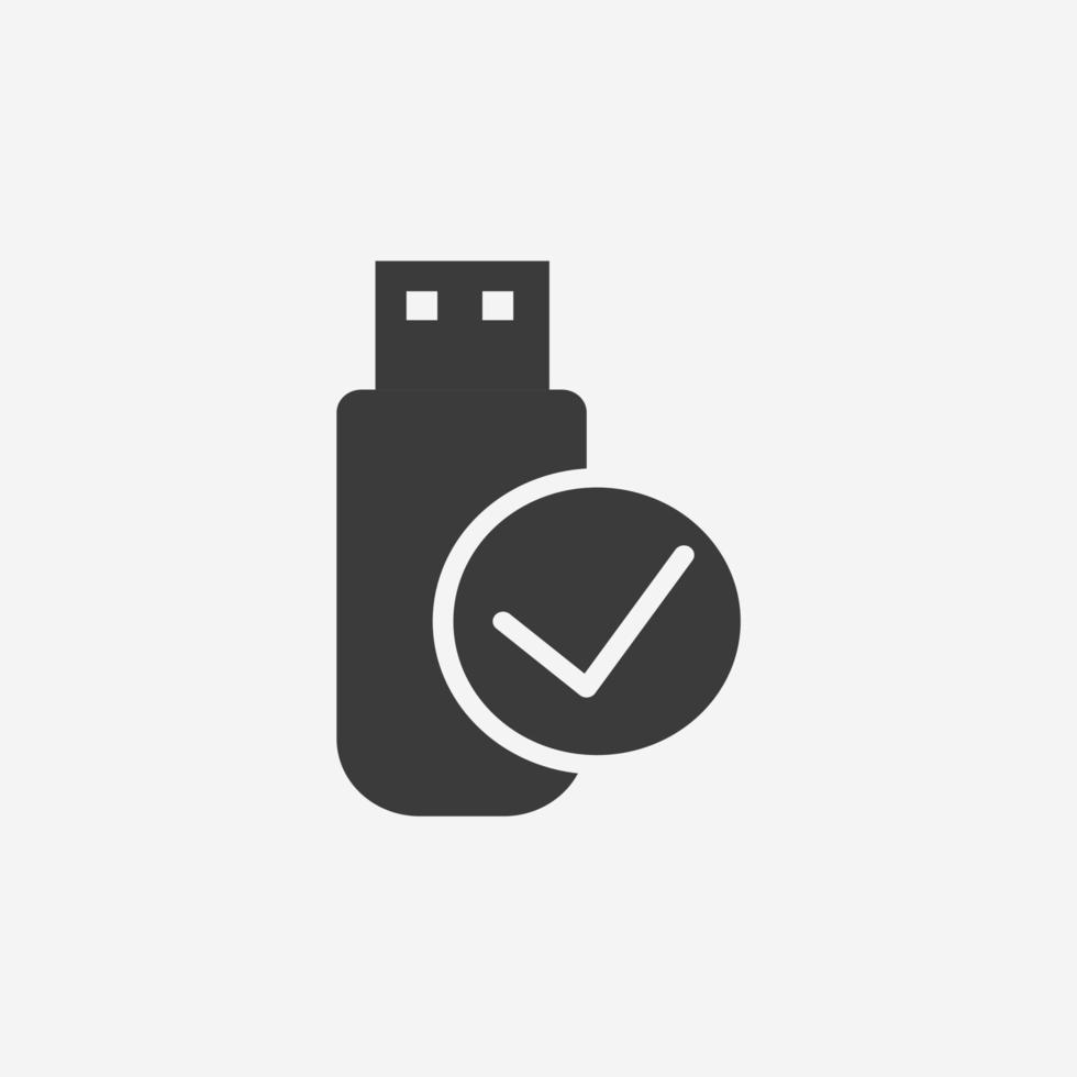 connect usb, drive, flash icon vector flat isolated symbol sign