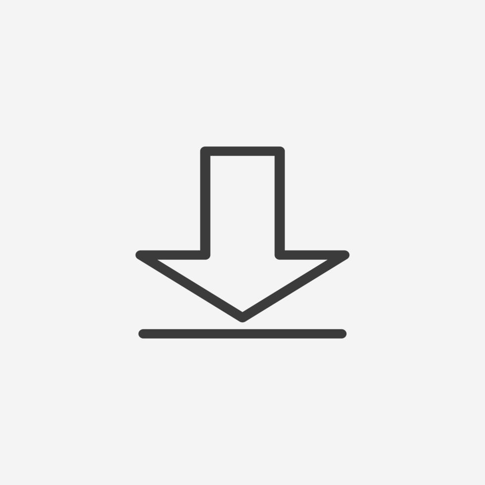 Install, download, upload icon vector on grey background.