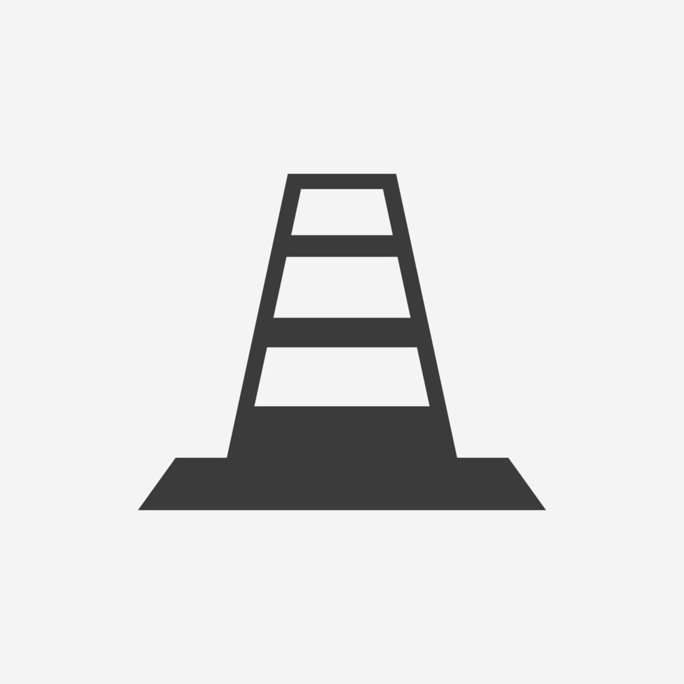 Traffic cone icon vector. Danger, attention, safety, warning symbol sign vector