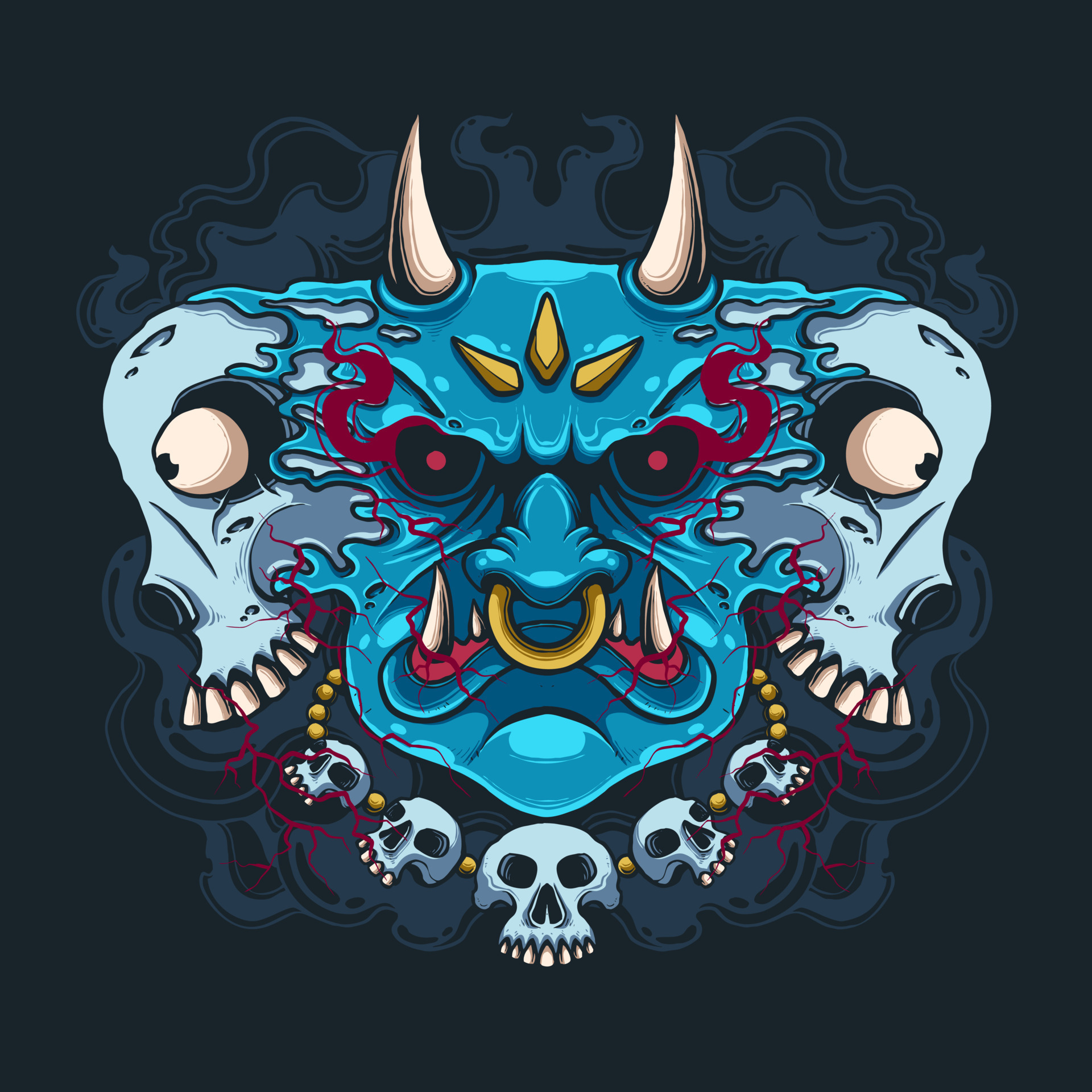 blue devil face 13923560 Vector Art at Vecteezy