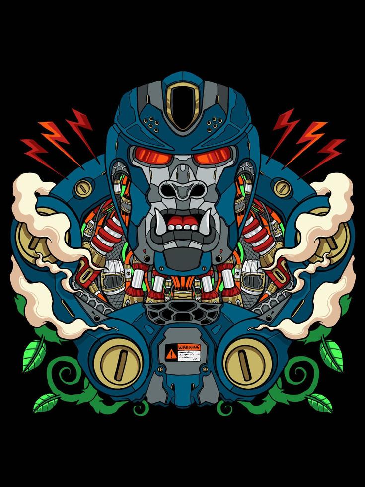 cabeza mecha kong vector