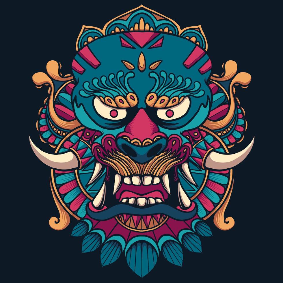 japan mask ornament vector