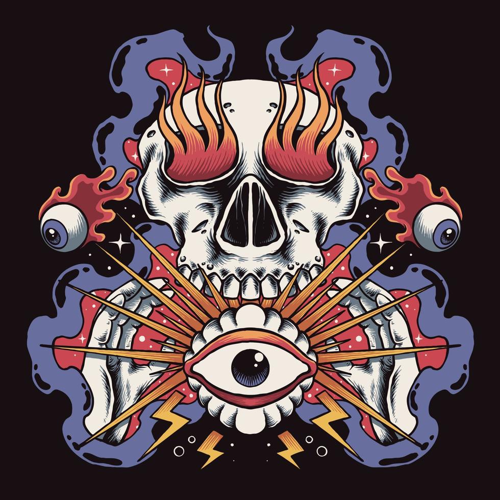 eyes out skull vector