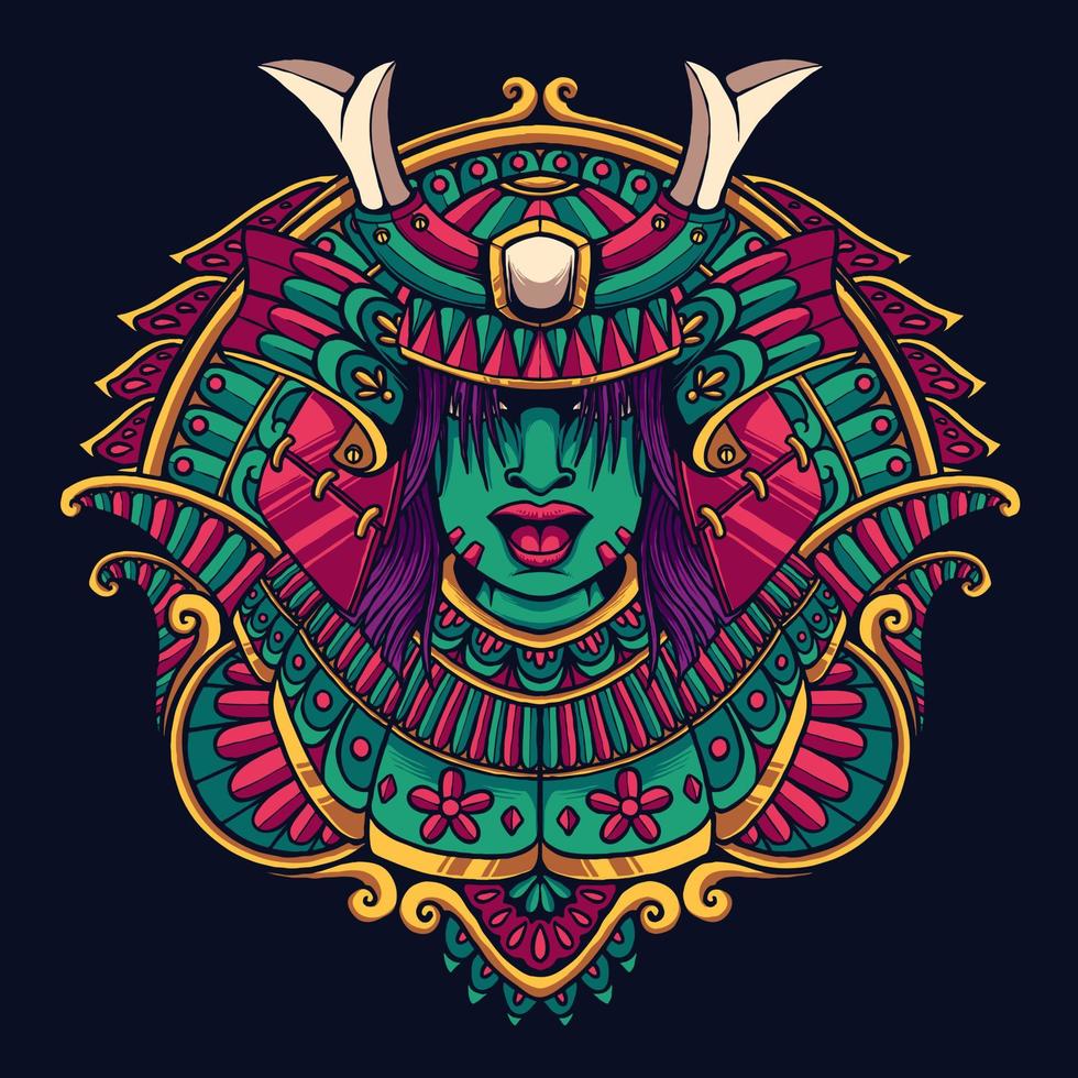 samurai armour ornament 13923591 Vector Art at Vecteezy