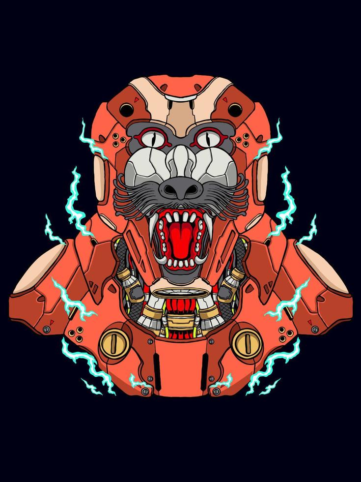 mecha monkey face vector