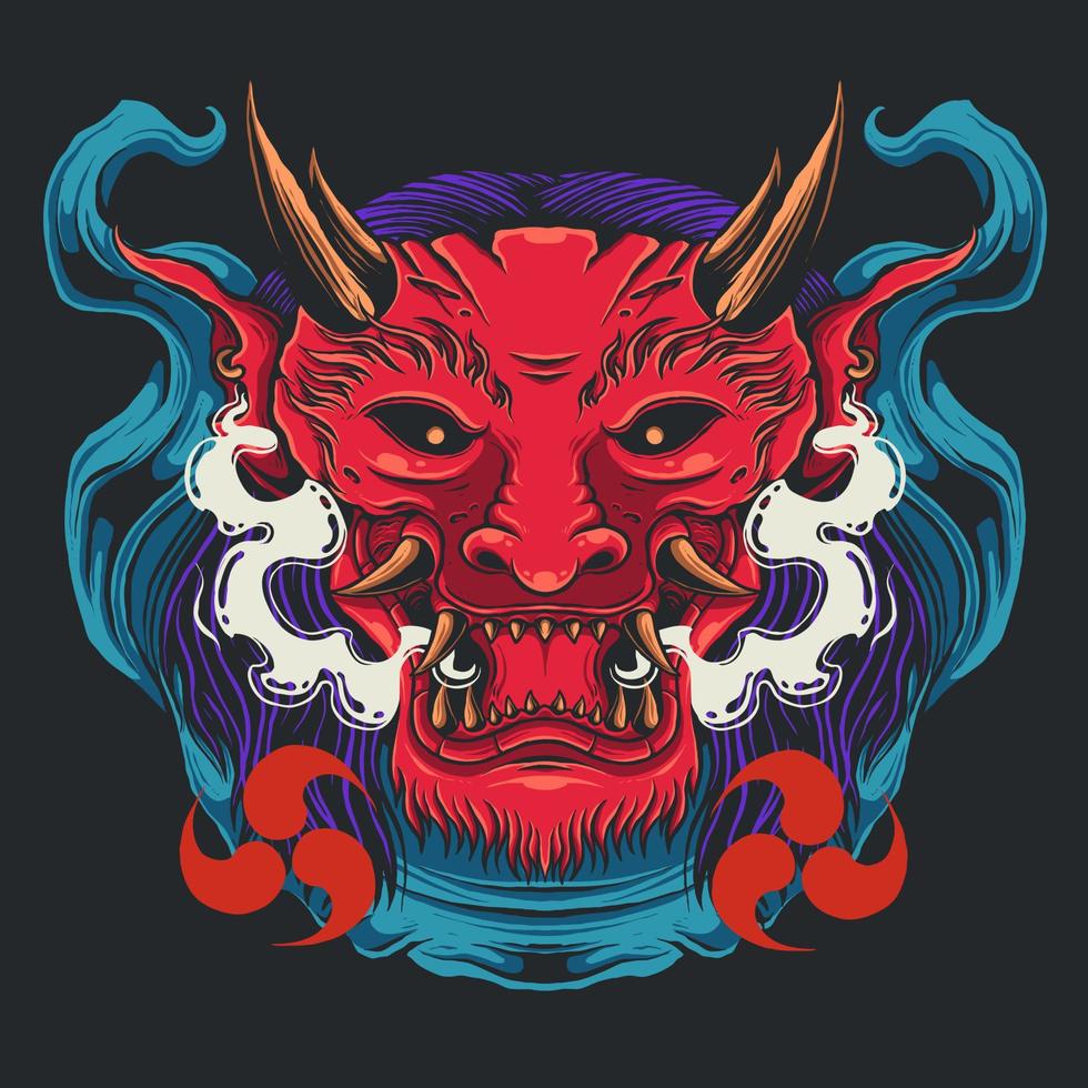 red devil face vector