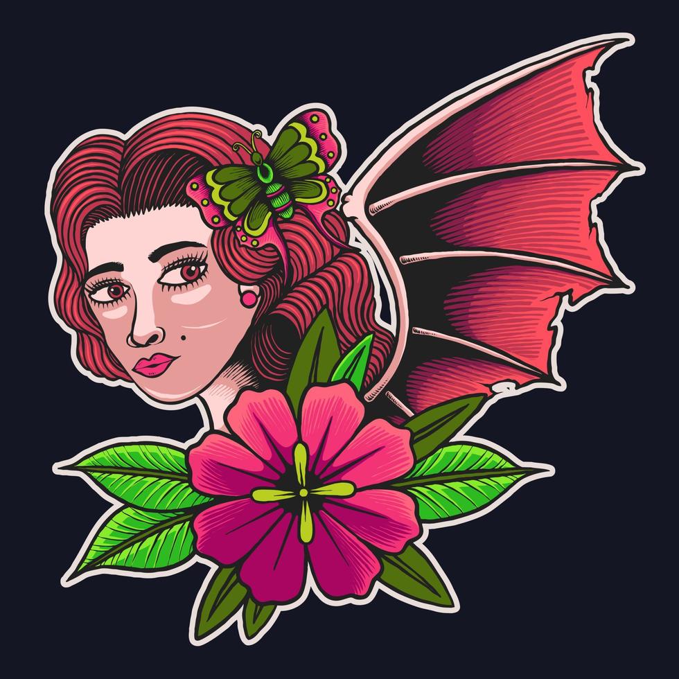 lady devil illustration vector