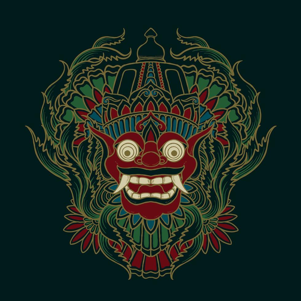 kumbakarna culture mask vector