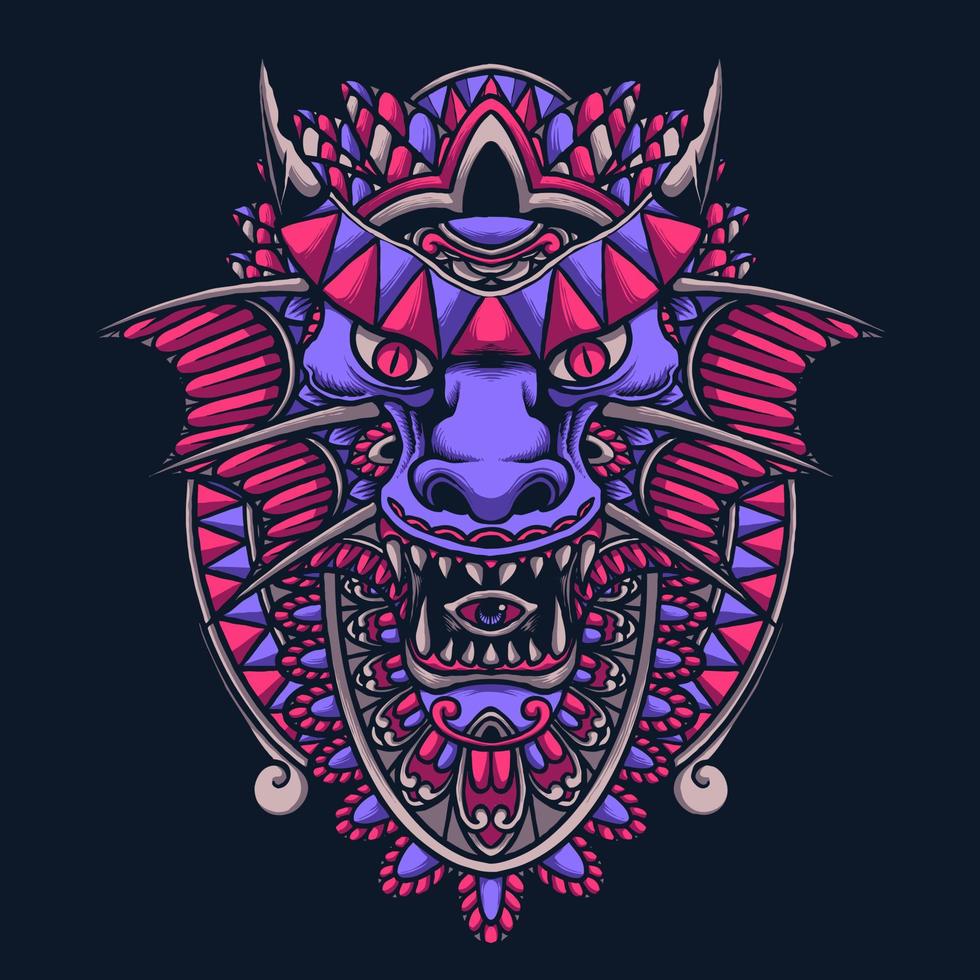 purple dragon ornament 13923620 Vector Art at Vecteezy