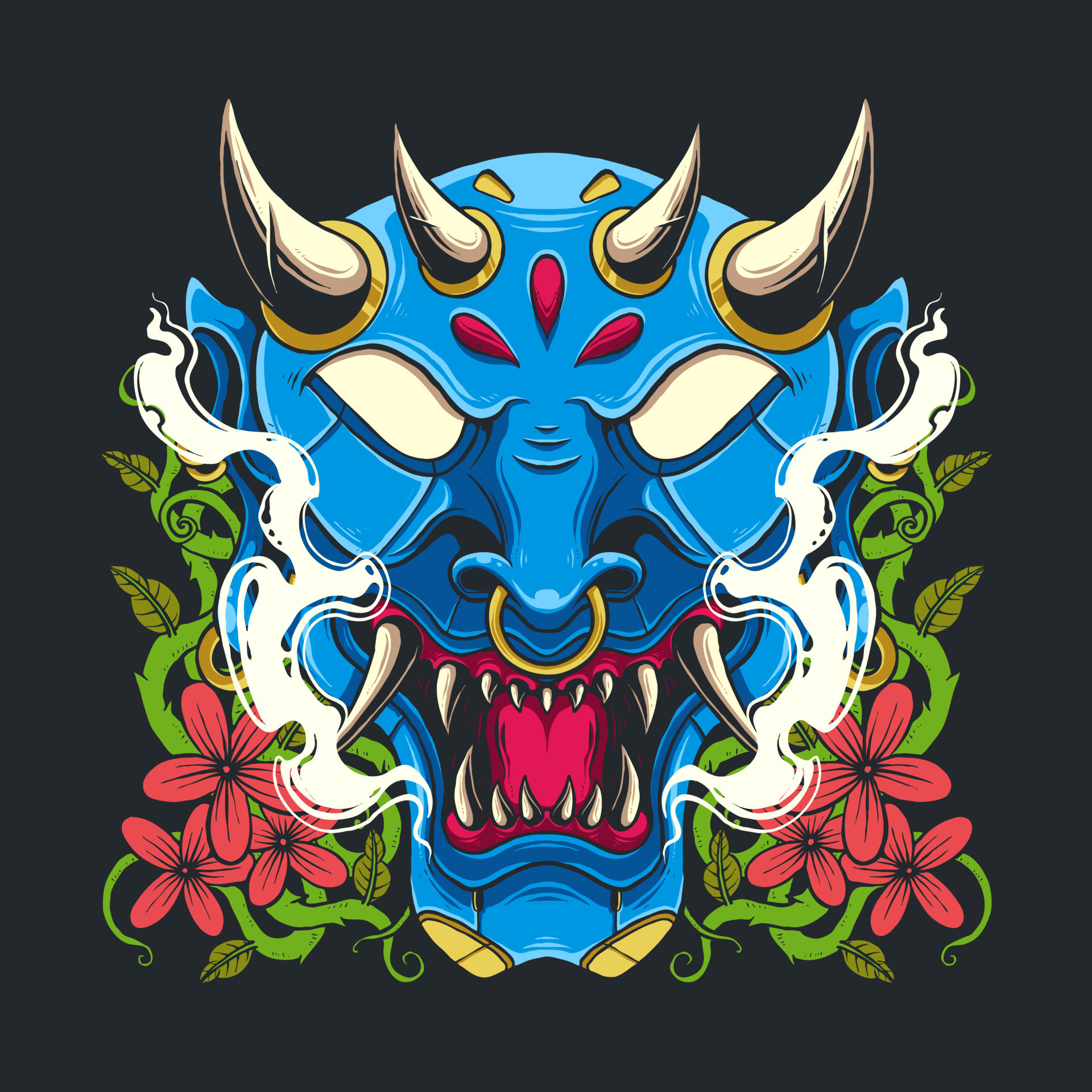 demon blue mask 13923638 Vector Art at Vecteezy