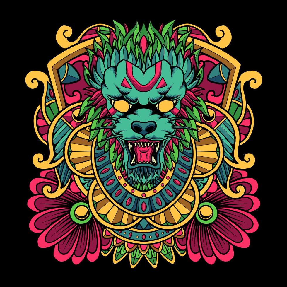lion face ornament vector